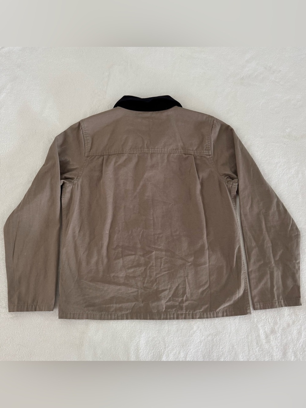 Vans Taupe Canvas Drill Chore Coat with Dark Brown Corduroy Collar - Picture 3 of 8